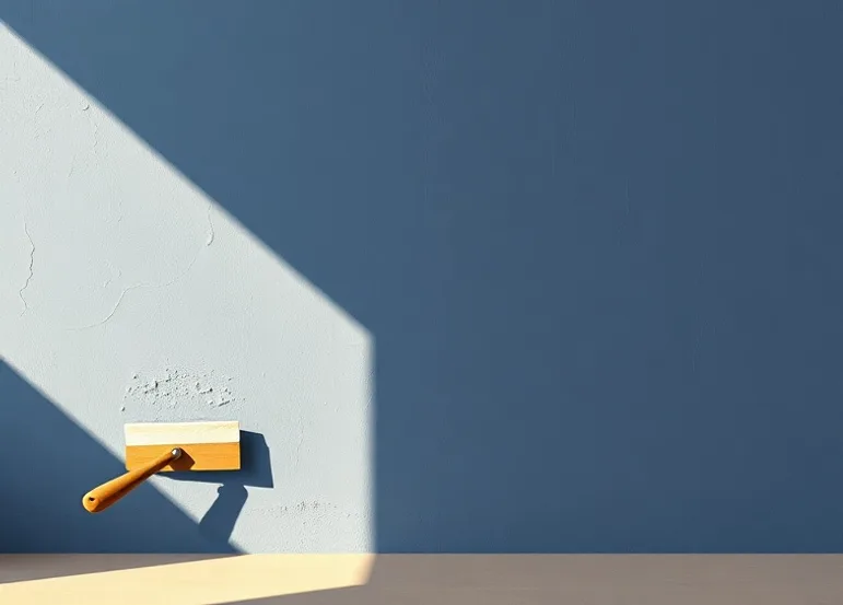 Application d'un enduit décoratif à la lisseuse sur un mur